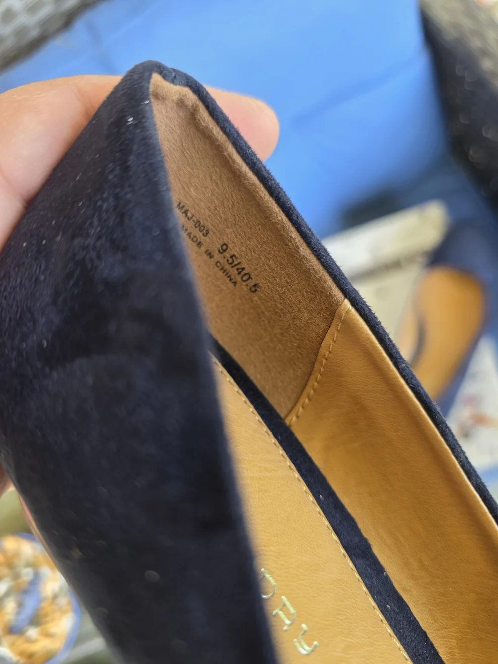 CL by Laundry Navy Suede Wedge Heels New In Box. Size 9.5 Office Chic Comfycore